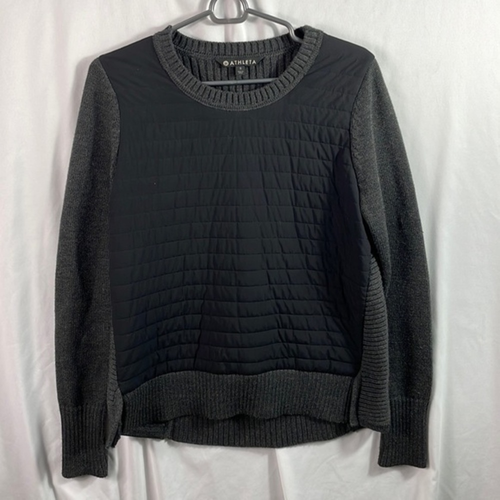 Athleta Women's Empire Falls Sweater Black Gray Size Small